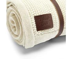 The Little Green Sheep Couverture en Polaire tricotée Biologique pour bébé