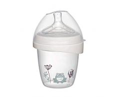 NIP FIRST MOMENTS: Biberon grenouille spécial nouveau-nés, tétine à col large en silicone, taille S (débit lent), 150 ml