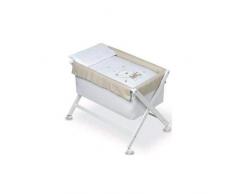 pirulos 28930014 – Berceau Pliable Ciseaux lin motif ours Star, 68 x 90 X71 cm, couleur blanc et lin