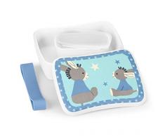 Sterntaler Boîte à Goûter en Bambou, Âne Emmi, 13 x 17 x 6 cm, Bleu/Multicolore