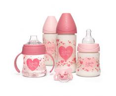 Suavinex Coffret My Essentials Etoile Rose 1 Sucette 2/4 m+ 2 Biberons 270 ml + 1 Biberon 150 ml + 1 Tasse à Boire 150 ml