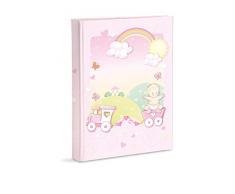 Mareli Album photo, rose, naissance fille, 21 x 28 cm avec pochettes, contient 200 photos 13 x 18 cm