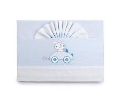 Pekitas SFminiC18MOD4-AZ Parure de lit 3 pièces en flanelle pour berceau Bleu 80 x 50 cm