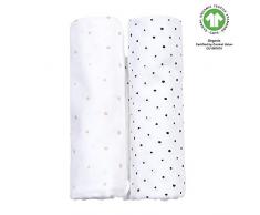 Motherhood GOTS Lot de 2 chiffons de bain 100% coton biologique 85 x 85 cm