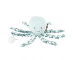 Nattou Peluche Musicale Poulpe, Mélodie «La-Le-Lu», Dès la Naissance et Pour Bébés Prématurés, 23 cm, Vert menthe