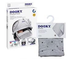 Dooky 3126204 Combi Pack Cover & Couverture dans le design Light Grey Crown Protection solaire universelle et protection contre les intempéries pour nacelle, poussette et poussette, blanc, 800 g