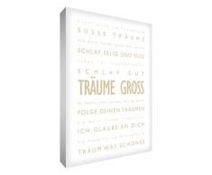 Little Helper drbg1624–01rg Feel Good Art Décoration murale Impression sur toile de rêves Gross Typographie moderne Beige 60 x 40 cm avec blanc