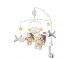 Fehn Mobile musical Australia - Boîte à musique mobile avec adorables animaux gris doux - Pour bébé de 0 à 5 mois Hauteur : 65 cm - Diamètre : 40 cm.