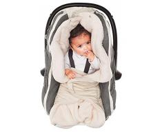 Wallaboo Couverture Enveloppante Nore, Polaire extra douce, Daim Microfibre, Multi-Usages - pour Coques Bébé/Sièges Auto/pour Landaus/Poussettes ou Lits Bébé 85 cm x 85 cm 0 - 12 Mois Couleur Ecru