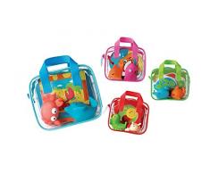 LUDI - Livre déveil en plastique pour jouer dans le bain + 2 animaux arroseurs. Dès 6 mois. Plusieurs modèles de jouets disponibles. Sac de rangement inclus. Jouet à emmener à la plage - 2150