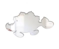 Mungai Mirrors Miroir en forme de bébé dinosaure stégosaure, argent, 45 x 24 cm