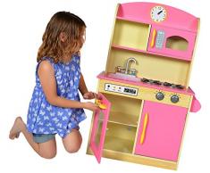 Teamson jeu de cuisine enfant en bois dinette rose fille garçon TD-11412P