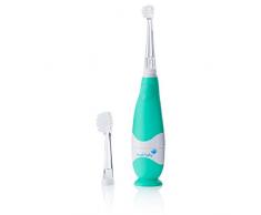 Brush Baby BabySonic Infant and Toddler Electric Toothbrush for Ages 0-3 Years - Smart LED Timer and Gentle Vibration Provide a Fun Brushing Experience (Teal)