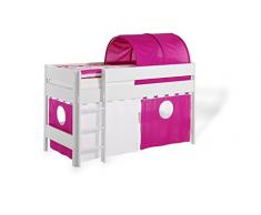 Geuther, Lot de 2 rideaux pour lit mezzanine, surélevé, couleur: rose