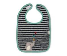 Sterntaler Bavoir Velcro Zoo Câlin, Éléphant, Taille : 26 x 38 cm, Gris