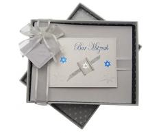 white cotton cards Bar Mitzvah Photo Album Jewish Gift (Boys)