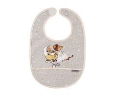 Petit Jour Paris - Bavoir rose en toile cirée Ernest & Célestine - Avec scratch et poche récupératrice!