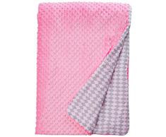 LULANDO Couverture MINKY 100 x 140cm - couette - couverture pour poussette - réversible - pour journées fraîches - 100 % coton - anti-allergique - coton respirant - certificat Oeko-Tex