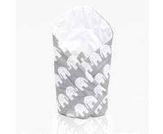 Bébé Emmailloter Drapé Nouveau-Né Enfant Literie Couverture Coton Couchage Sac Coton Drapé - Éléphants Sur Gris Fond