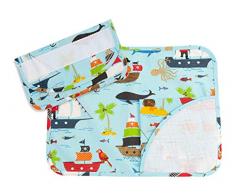 Filet Set petit déjeuner pour crèche en coton set de table américain avec serviette et sachet porte-serviettes avec insert en toile Aïda à broder 100% Made in Italy - 200 g
