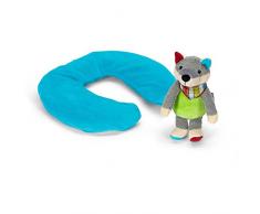 STERNTALER Repose Tête Peluche Détachable Wilbur le Loup Turquoise