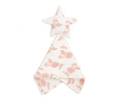 aden + anais - Couverture-Doudous Lovey, Snuggle Knit, 75% Viscose, 21% polyester, 3% jersey délasthanne, Doudou Bébé, Doux & Confortable, Dès la Naissance, pour Fille, Blanc et Rose, 41 x 41 cm