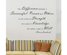 Pop décors Wl-0044-va Citation Autocollant mural, la différence entre une personne Réussie et bien dautres