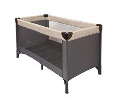 Nattou Lit parapluie pour bébés avec housse de transport, 120 x 60 x 75 cm, 100 % polyester, Gris/Beige