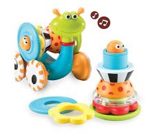 YOOKIDOO - LEscargot Rigolo - Jouet Bebe Educatif - Jeu Musical et Mobile - Jouet à Emboîter - Motricité, Eveil, Coordination - Cadeau bebe 6 à 24 mois
