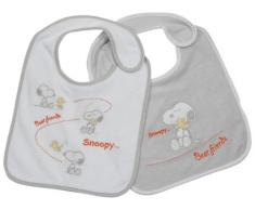 Snoopy - 401154/1 - Lot de 2 Bavoirs - Eponge Velcro Brode