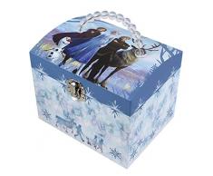 TROUSSELIER - DISNEY - La Reine des Neiges 2 - Frozen 2 - Figurine Elsa - Boîte à Bijoux Musicale en forme de Vanity - Idéal Cadeau Jeune Fille - Musique du film Libérée Délivrée - Colori Bleu