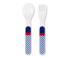 Sterntaler Ensemble couverts, cuillère et fourchette, Motif: Erwin, Âge: Pour les bébés à partir de 6 mois, Bleu