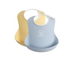 Bavoir BABYBJÖRN, lot de 2, Jaune pastel/Bleu pastel