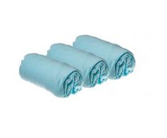 Easy Dort Pack de 3 Draps Housse en Coton Turquoise 40 x 80 cm Extensible à 40 x 90 cm