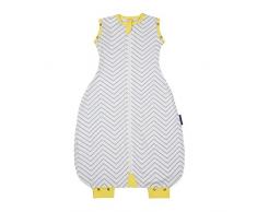 Clevamama Gigoteuse Bébé Nite Nite (0-9 Mois) - Couverture dEmmaillotage pour Nourrisson et Bébés, 100% Coton - Gris/Jaune
