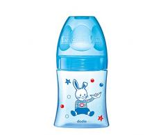 Dodie-Biberon Initiation 150ml BLEU BATEAU 0-6 mois tétine ronde 3 vitesses débit 1