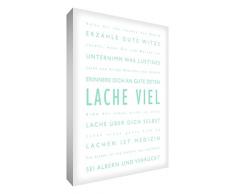 Little Helper lm1624–03rg Feel Good Art Tableau sur toile le rire Typographie moderne blanc 60 x 40 cm, Menthe avec