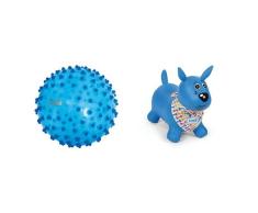 Ludi - 2795BL - Balle Sensorielle - Bleue + Ludi - 2776 - Mon Chien Sauteur - Bleu