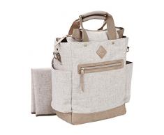 Ergobaby Sac a dos Langer, Sac de Voyage Bebe, Sac à Couches avec Matelas à Langer Lavable, The Coffee Run - Linen