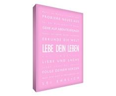 Little Helper lvlf1216–13 G Feel Good Art Tableau en toile vie Typographie moderne Rose clair 40 x 30 cm