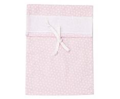 Filet - Sac porte lanière hôpital bébé 100% coton avec insert en toile Aïda à broder - Rose