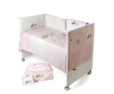 Naf-Naf Set 6 Pièces Couette + Tour de Lit + Couverture + Sac à Langer + Tapis à Langer Teddy
