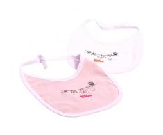 Baby Corner Lot de 2 bavoirs en coton Motif hibou Rose/blanc