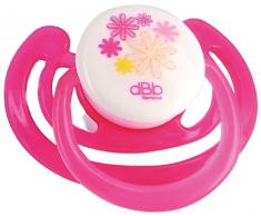 dBb Remond Pack de 2 Sucettes Physiologique 1er Age Silicone Fleurs Rose Translucide
