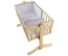 Clair de Lune Ensemble pour berceau (gris, étoiles et rayures, 2 pièces)