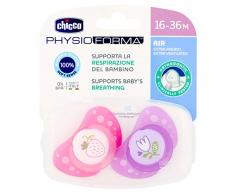 Chicco Physio Air Sucette en Silicone 2 Pièces Rose 12+ Mois, Couleurs Assorties