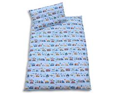 Ideenreich 2128 Parure de lit Motif voitures 100 x 135 cm/40 x 60 cm