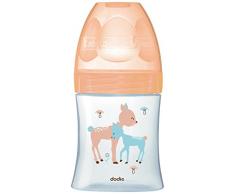 Dodie -Biberon Sensation VERRE 150ml BEIGE BICHE 0-6 mois tétine plate débit 1