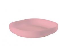 BÉABA, Assiette Silicone Ventouse pour Enfants, Adhère table/tablette chaise haute, Languette permettant de soulever l’assiette, Compatible micro-onde, Rose