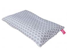 Oreiller pour bébé - Oreiller pour enfant - 35 x 40 cm - Certifié Öko-Tex Standard 100 - Housse amovible en 100% coton - Gris
